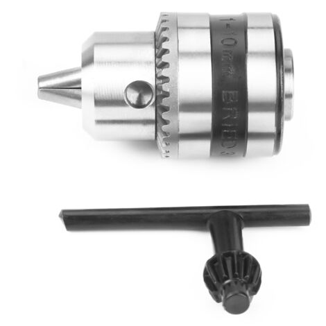 Mandrin de perceuse électrique mini en acier inoxydable avec clé pour fixation de pièces 1.0‑10 mm 3/8-24UNF