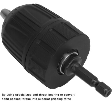 Mandrin de Perceuse en Plastique 0.8-10mm avec Tige d'Extension 3/8-24UNF et Embout Hex 1/4