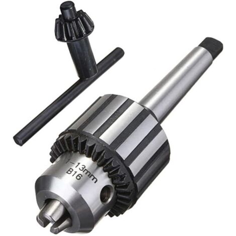 Mandrin de perceuse super résistant de 1 à 13 mm avec clé de mandrin et tige MT2  Arbre conique Morse 2 (B16)