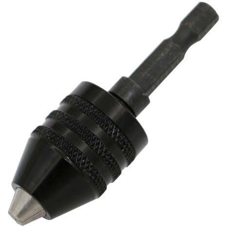 Mandrin de perceuse　0,3 à 6,5 mm Mandrin de serrage rapide mandrin de tournevis Clé à chocs perceuse à mandrin à libération rapide Adaptateur de foret 1/4 "mandrin à arbre hexagonalMandrin de(noir)