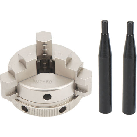 Mandrin de tour 50mm M14 3 mors en acier C45 réversible et auto-centrant - Kit accessoires