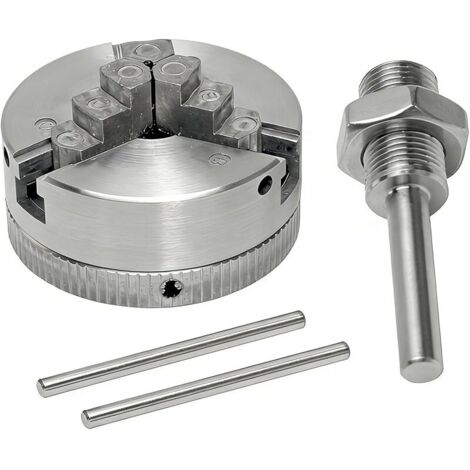 Mandrin de Tour à Bois, M12 Mini Tour en Alliage de Zinc, 3 Mors Mandrin Manuel Perceuse Électrique Bielle, pour Travail Bois Métal Machines Outils