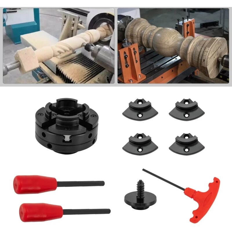 Gojoy - Mandrin de tour à bois à 4 mâchoires à centrage automatique M18 ou M33 mandrin de défilement à bois professionnel