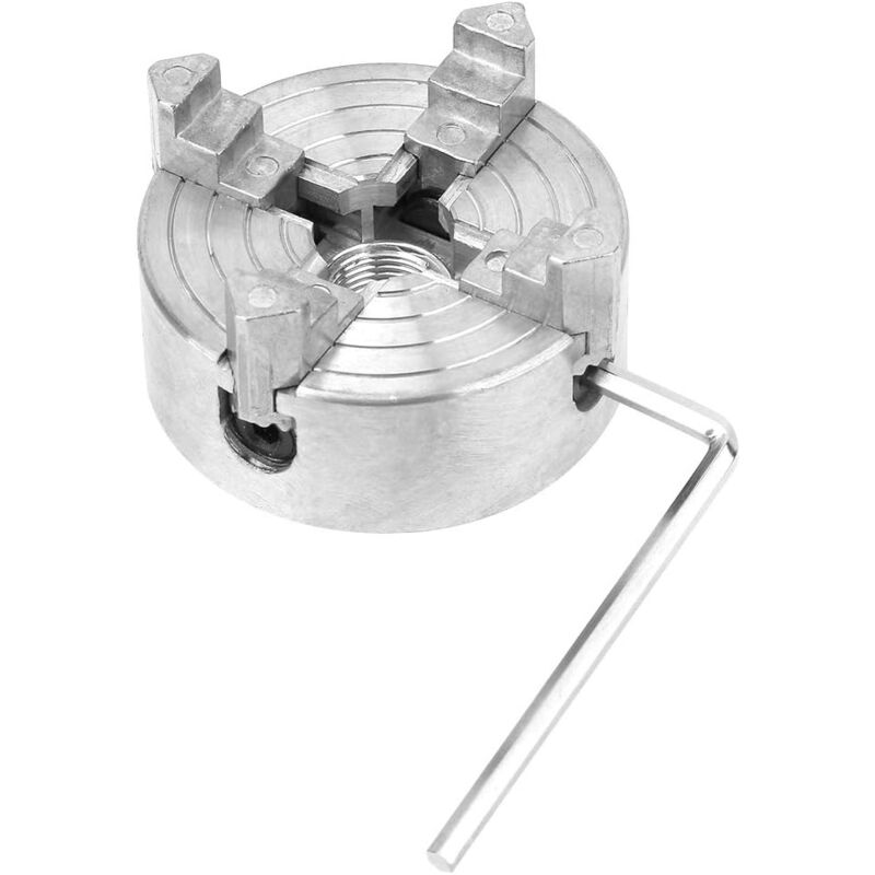 Choyclit - Mandrin de tour, mandrin de tour métallique indépendant à quatre mors, accessoires filetés pour mini-tour métallique
