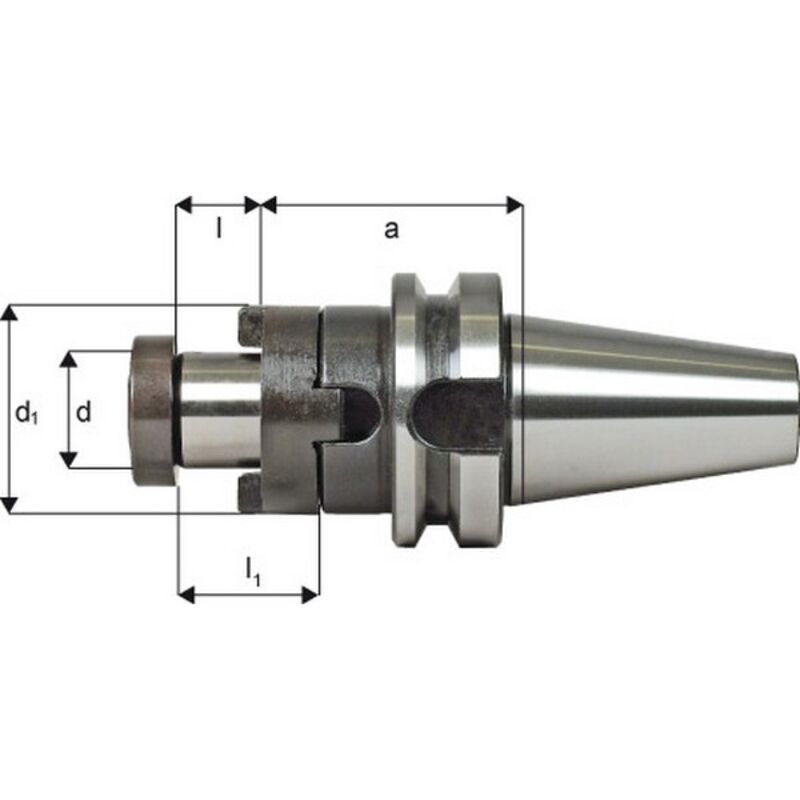Forum - Mandrin porte-fraises à double usage, din jisb 6339 (mas-bt), d : 22 mm, mas-bt 40, a 55 mm, l : 19 mm, l1 : 31 mm, d1 : 40 mm