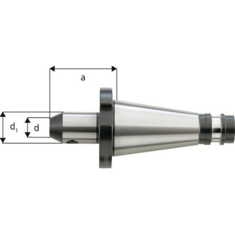 Mandrin porte-outils, type Weldon, d : 16 mm, ISO 40, a 63 mm, d1 : 48 mm