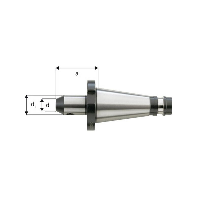 Forum - Mandrin porte-outils, type Weldon, d : 6 mm, iso 40, a 50 mm, d1 : 25 mm