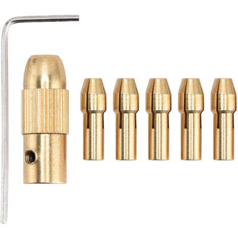 Mandrin pour Mini Perceuse Électrique - Mandrin en Cuivre 4 Pattes avec 5 Douilles, Porte-outils 0.5 à 3.0mm