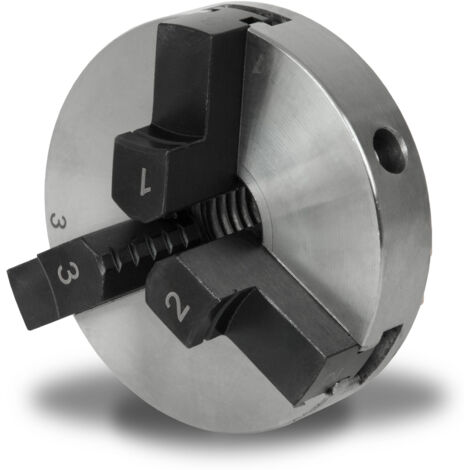 Mandrino Autocentrante Per Tornio - 3 Ganasce In Ghisa, Ø 80mm, Con 6 Griffe E Chiave - Foto 2