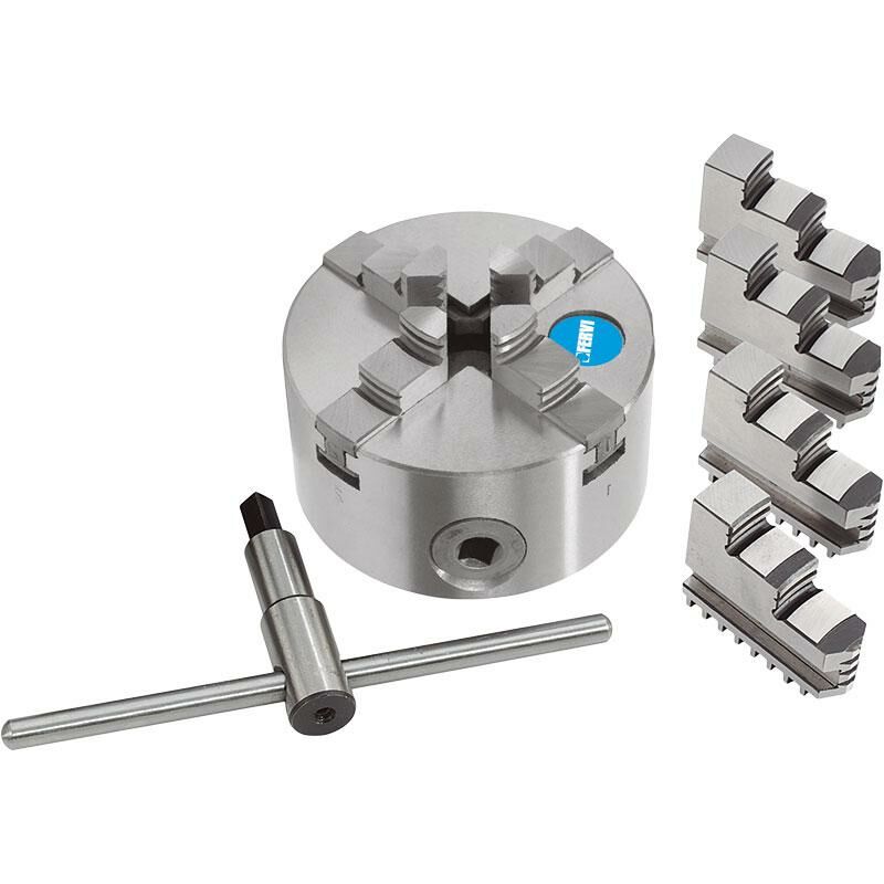 Mandrino autocentrante 125 mm x tornio metallo griffe 4+4 Fervi m049/125