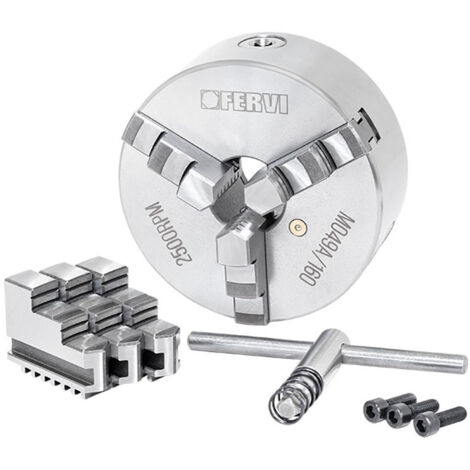 Mandrino autocentrante per tornio FERVI M049A/160 di precisione - 3+3 griffe - Ø 160 mm - ghisa