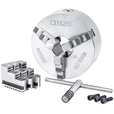 Mandrino autocentrante per tornio FERVI M049A/200 di precisione - 3+3 griffe - � 200 mm - ghisa
