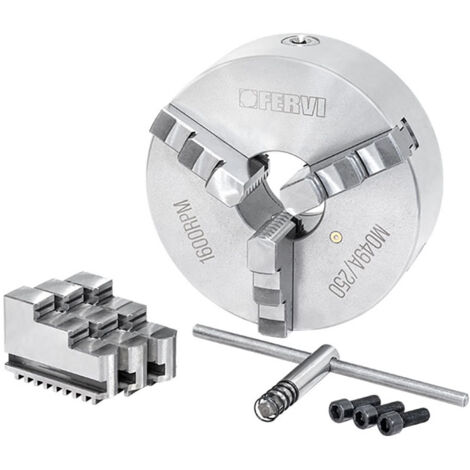 Mandrino autocentrante per tornio FERVI M049A/250 di precisione - 3+3 griffe - Ø 250 mm - ghisa