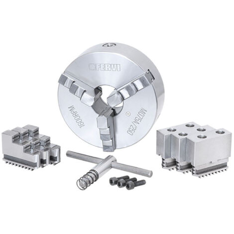 Mandrino autocentrante per tornio FERVI M075A/250 di precisione - 3+3+3 griffe - Ø 250 mm - ghisa
