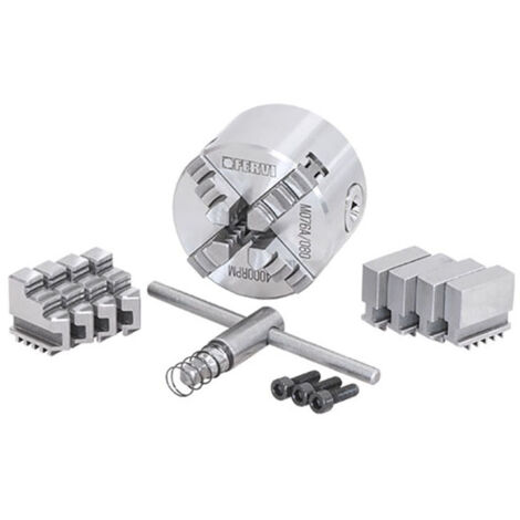 Mandrino autocentrante per tornio FERVI M076A/080 di precisione - 4+4+4 griffe - Ø 80 mm - ghisa