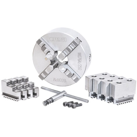 Mandrino autocentrante per tornio FERVI M076A/250 di precisione - 4+4+4 griffe - Ø 250 mm - ghisa