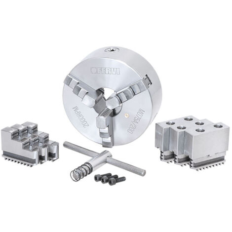 Mandrino autoserrante per tornio FERVI M075A/200 di precisione - 3+3+3 griffe - Ø 200 mm - ghisa