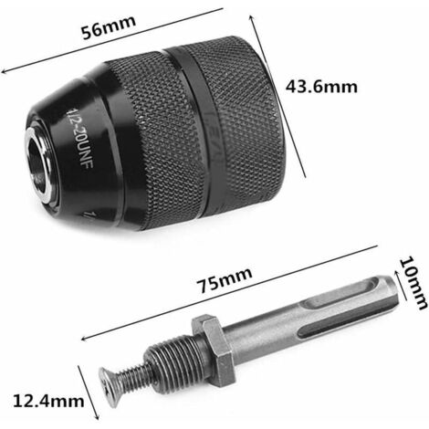Mandrino autoserrante professionale per impieghi gravosi da 2-13 mm con attacco rapido 1/2-20 UNF e adattatore SDS da 6,35 mm (1/2").