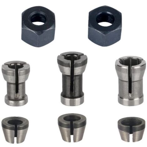 Mandrino per fresatrice - Set di 8, pinza per mandrino a filo (6 mm, 6,35 mm, 8 mm), pinza per router, adattatori per pinze,