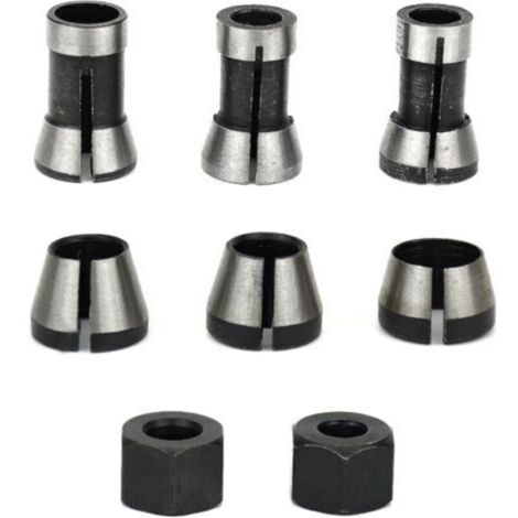 Mandrino per fresatura – set da 6, pinza a filo (6 mm, 6,35 mm, 8 mm), pinza per fresatrice, adattatore per pinza