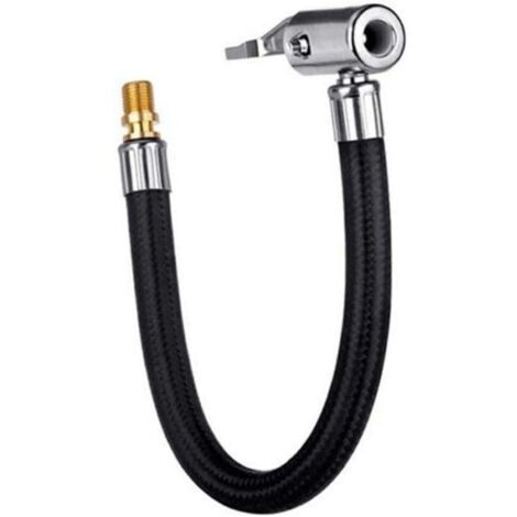 Mandrino per pneumatici bloccabile KZQ da 30 cm con tubo in gomma e valvola per pneumatici a filettatura fine standard, adattatore per tubo flessibile della pompa di gonfiaggio dei pneumatici per conv