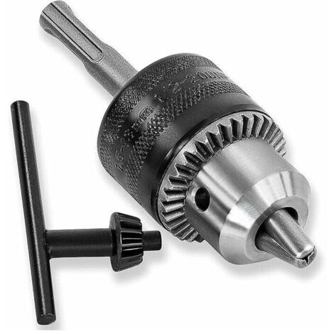 Mandrino per trapano rotativo 1,5-13 mm 1/2-20 UNF con adattatore SDS Plus e chiave di serraggio.Gu.B/Buono
