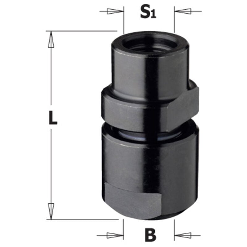 796.121.00 MANDRINO PORTAFRESE M12x1 DX Per PINZE d=10-12-12.7mm