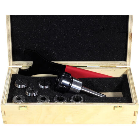 Mandrino porta frese CM3 completo di 7 pinze ER32 e chiave per ghiera ER32 PRT TOOLS