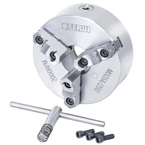 Mandrino tornio autocentrante FERVI M005A/200 di precisione - 3 griffe reversibili - Ø 200 mm - ghisa