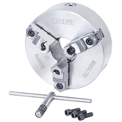Mandrino tornio autocentrante FERVI M005A/250 di precisione - 3 griffe reversibili - Ø 250 mm - ghisa