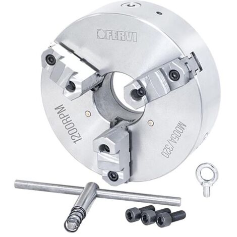 Mandrino tornio autocentrante FERVI M005A/320 di precisione - 3 griffe reversibili - Ø 320 mm - ghisa
