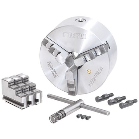 Mandrino tornio autocentrante FERVI M078A/200/D1-4 - 3+3 griffe - Ø 200 mm - CAMLOCK D1-4 - ghisa