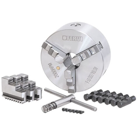 Mandrino tornio autocentrante FERVI M078A/200/D1-5 - 3+3 griffe - Ø 200 mm - CAMLOCK D1-5 - ghisa