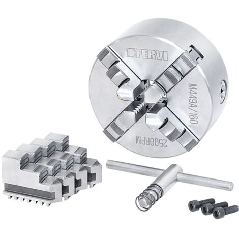 Mandrino tornio autocentrante FERVI M449A/160 di precisione - 4+4 griffe - Ø 160 mm - ghisa