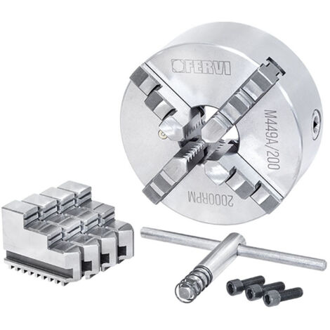 Mandrino tornio autocentrante FERVI M449A/200 di precisione - 4+4 griffe - � 200 mm - ghisa