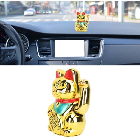 Maneki-neko, gato eléctrico de la suerte con brazo que se mueve, 20 cm, gato dorado de la suerte para el hogar y el restaurante.