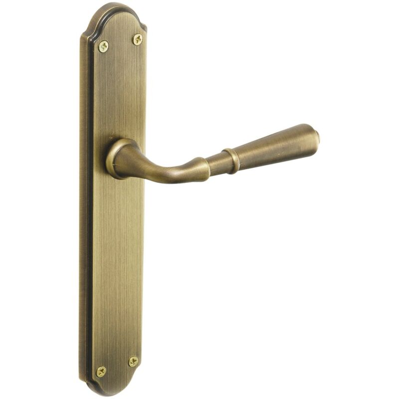 Mengual - Poignée P132Lp Modèle Albin Cuir Laiton Patiné