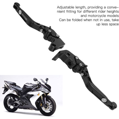 Manetas de embrague plegables CNC para motocicleta - Aleación de aluminio 6061 - Compatibles con YZF R1 R6 R6S - Negras