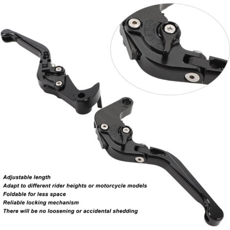 Manetas de freno/embrague ajustables - Par - Aleación de aluminio - Plegables - Para MT-09 / YZF-R6 Negras