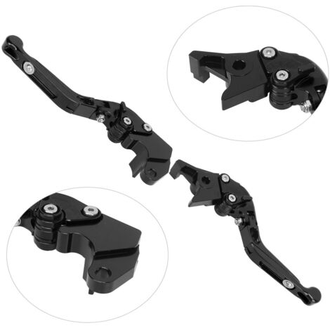 Manetas de freno y embrague ajustables y plegables - Suzuki GSXR600 GSR600 SFV650 - Aluminio negro