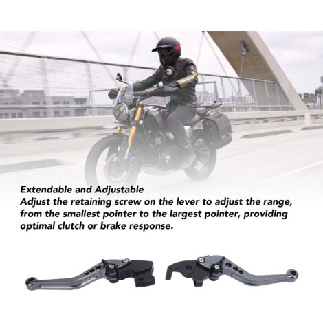 Manetas de freno y embrague cortas ajustables de aluminio para Triumph Scrambler 400X / Speed 400 (2023-2025), par - Acabado de titanio CNC