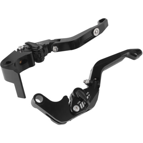 Manetas de freno y embrague para Suzuki GSXR600/750/1000 - Aluminio negro - 2 piezas - 6 posiciones ajustables