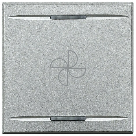 Manette Axolute MyHOME BUS ventilateur type bascule 2 modules alu BTICINO HC4911/2BC