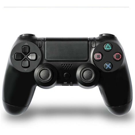 Manette de Jeu pour PS4 Noir, Manette Sans Fil Bluetooth Gaming Double Vibration pour SONY Playstation 4