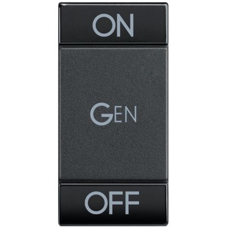 Manette Livinglight MyHOME BUS symbole ON/OFF/GEN 1 module anthracite BTICINO L4911AFN