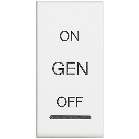 Manette Livinglight MyHOME BUS symbole ON/OFF/GEN 1 module blanc BTICINO N4911AFN