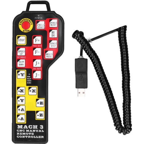 Manette USB 4 Axes avec Volant et Frein à Main Électronique pour Commande CNC Mach 3