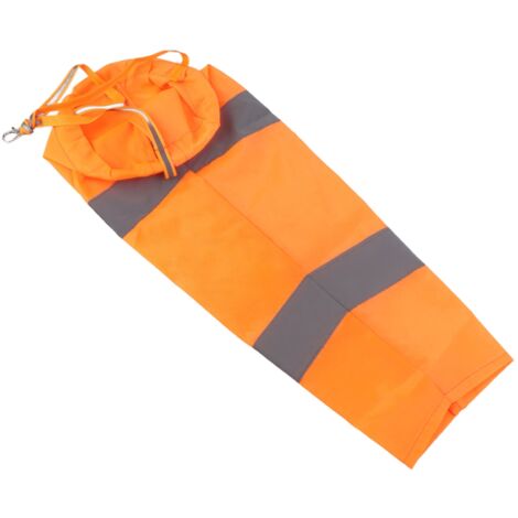 Manga de viento de jardín de nailon resistente a los desgarros de 50 cm con franjas reflectantes – naranja/blanco, fácil de montar y ligera.