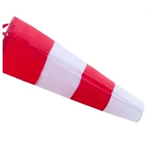 Manga de viento para exterior, indicador de dirección del viento en rojo y blanco, 150 cm, colgante y giratorio, resistente a la intemperie, indicador de dirección del viento
