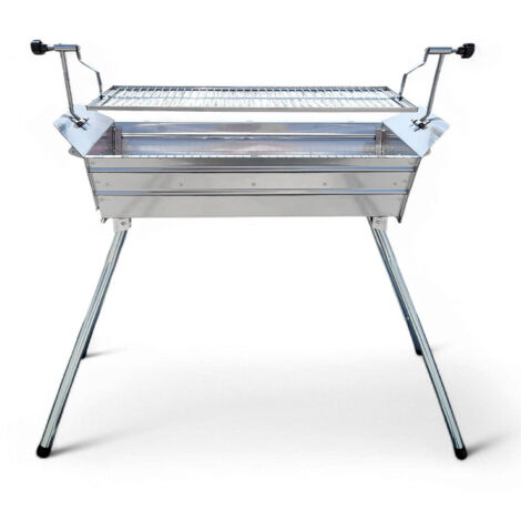 Mangal Ararat Edelstahl 2mm Schaschlikgrill mit verstellbarer Grillhöhe - silber